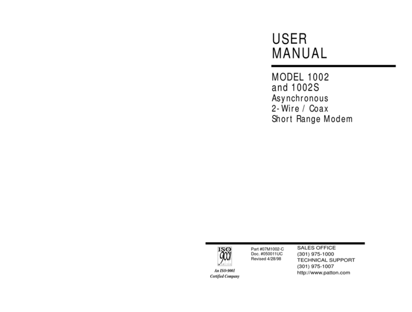 Patton electronics 1002S User manual