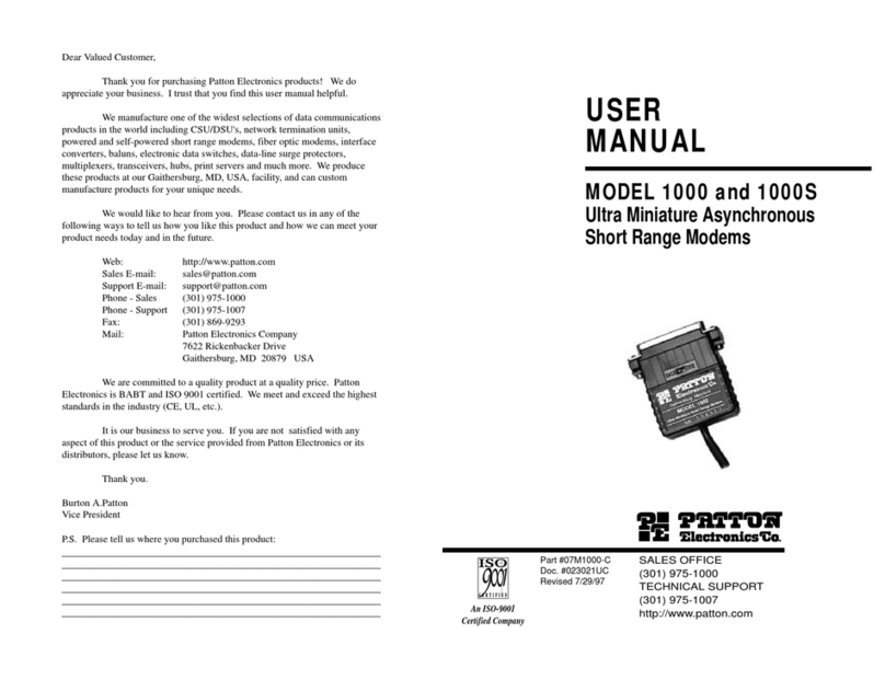 Patton electronics 1000 User manual