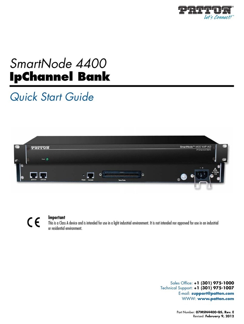 Patton electronics SmartNode 07MSN4400-QS quick start guide