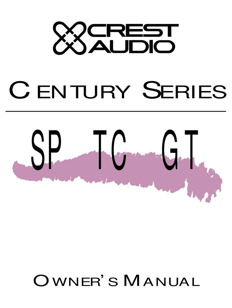 Crest Audio GT owner's manual
