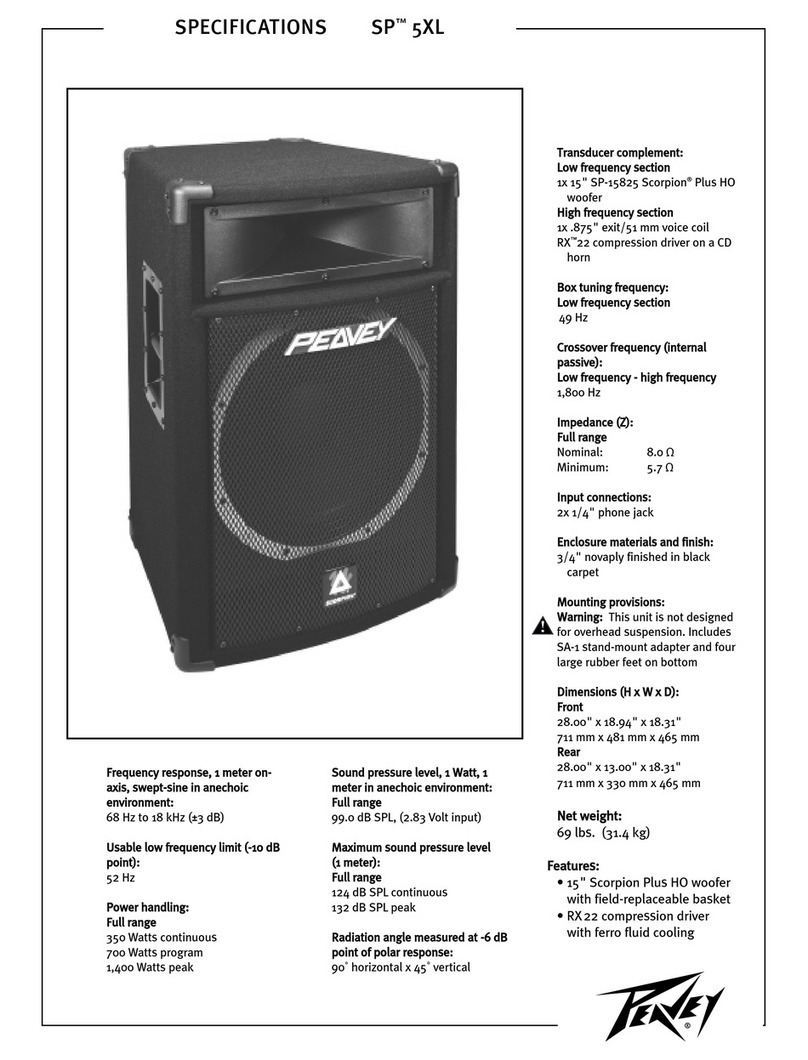 Peavey SP 5XL Specifications
