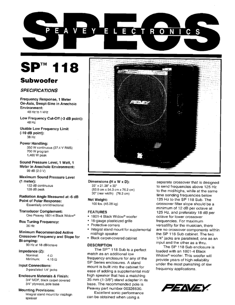 Peavey SP 118 User manual