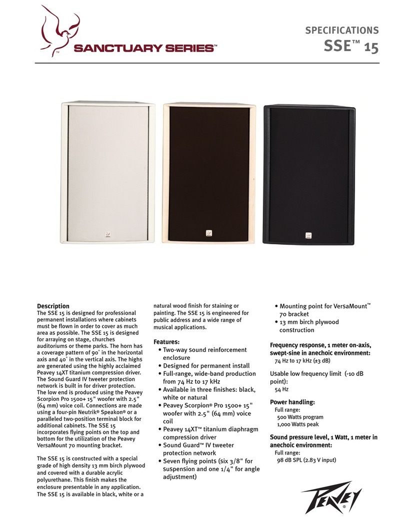 Peavey Sanctuary SSE 15 User manual