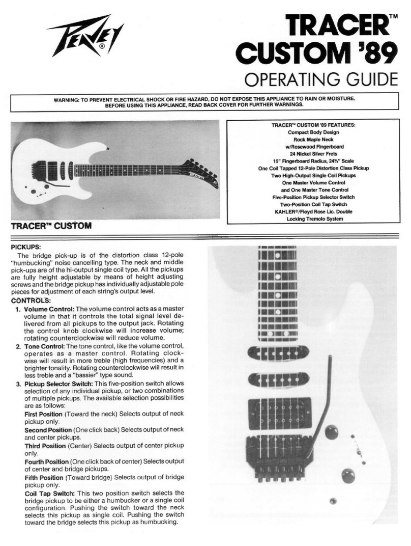 Peavey Tracer Custom 89 User manual