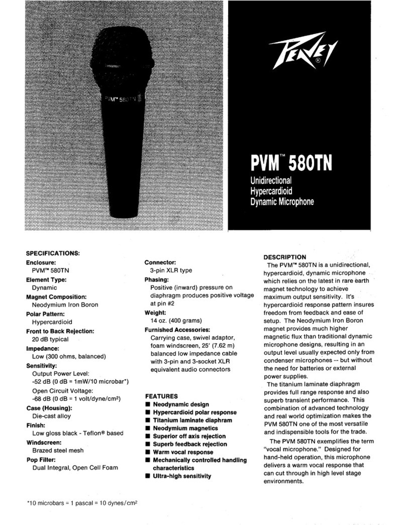 Peavey PVM 580TN Specification sheet