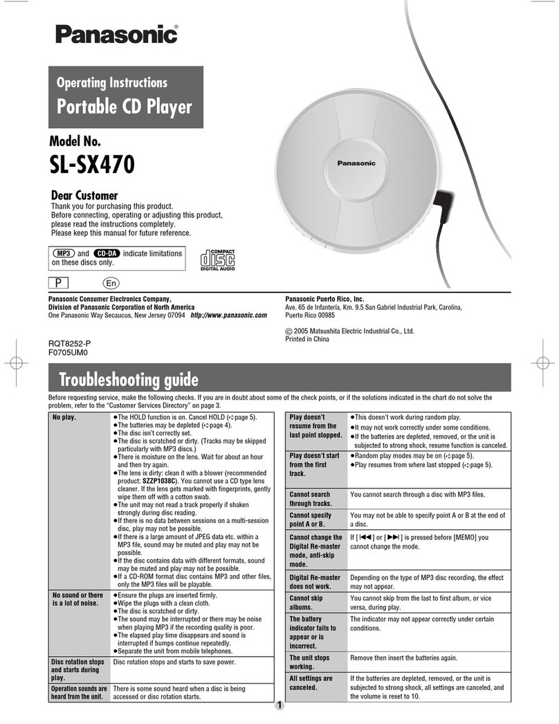 Panasonic SL-SX470 User manual