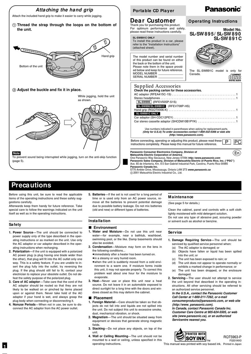 Panasonic SL-SW891C User manual
