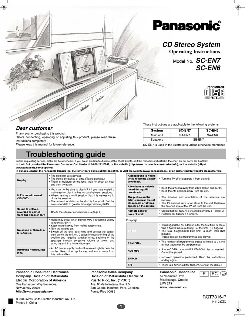 Panasonic SB-EN7 User manual Panasonic SB-EN7 User manual