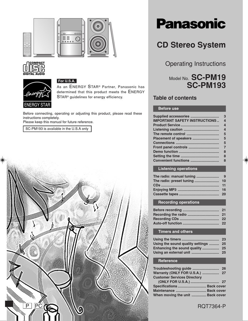Panasonic SCPM19 - MINI HES W/CD PLAYER User manual