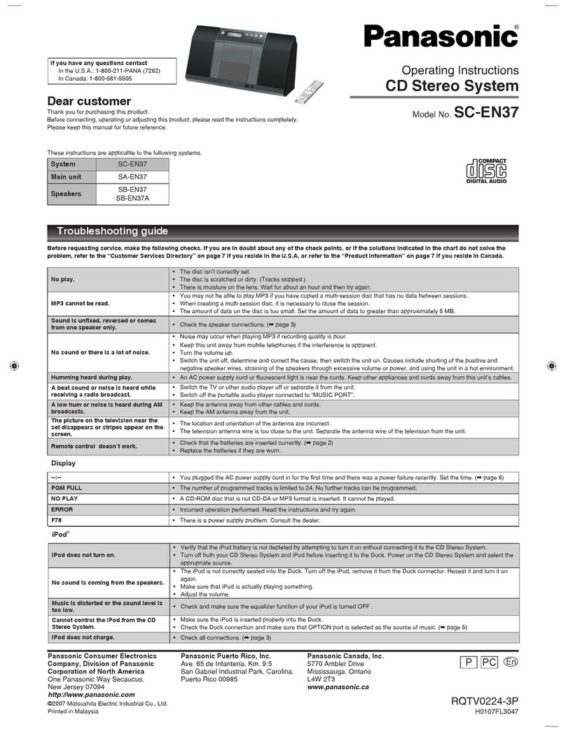 Panasonic SA-EN37 User manual