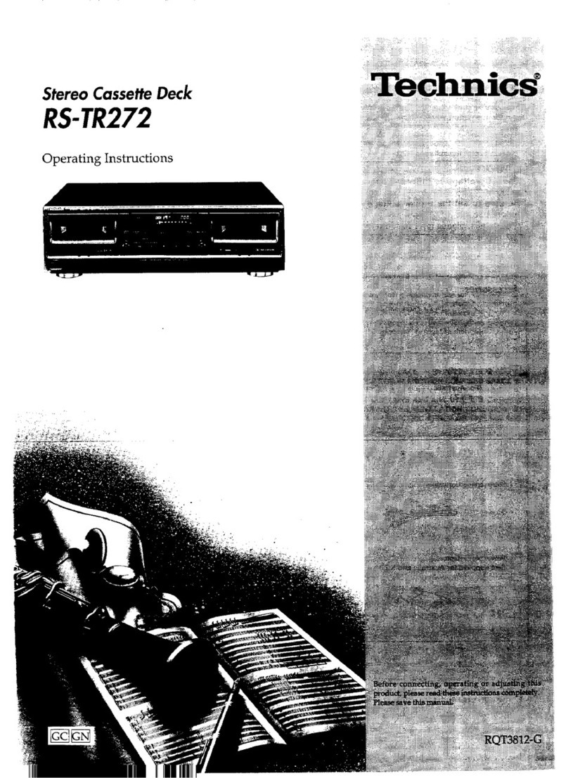 Technics RSTR272 - DUAL CASS. RECORDER User manual