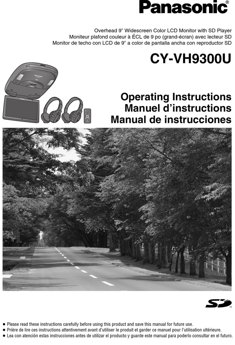 Panasonic CYVH9300U - 9" OVERHEAD MONITOR operating instructions Panasonic CYVH9300U - 9" OVERHEAD MONITOR operating instructions