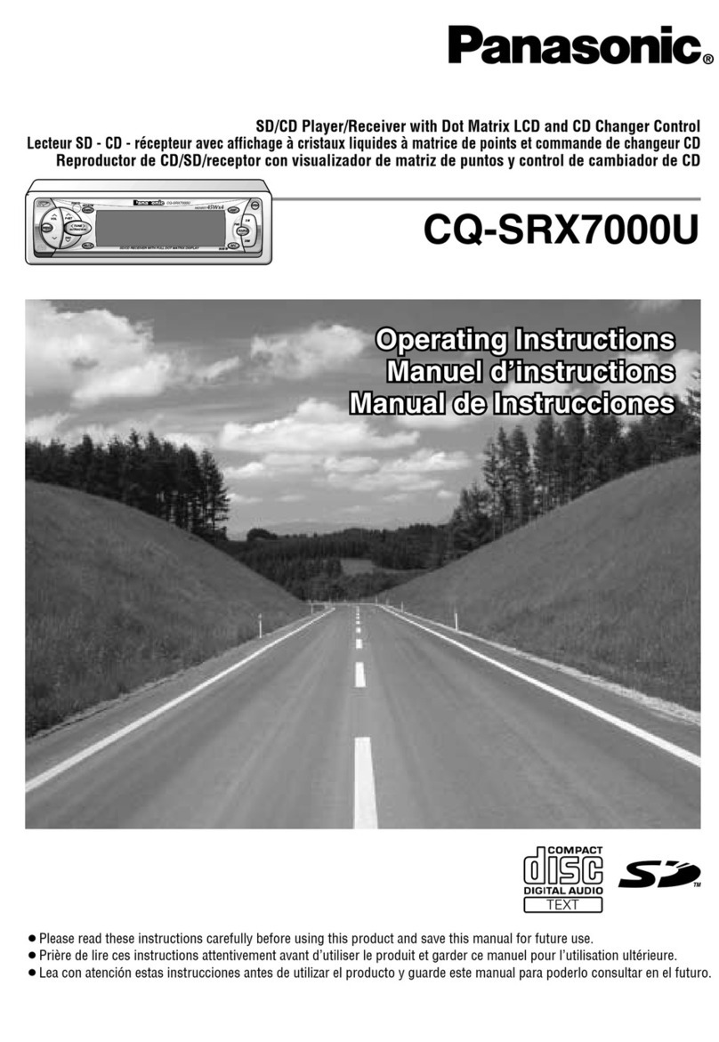 Panasonic CQSRX7000U - SD CAR AUDIO User manual