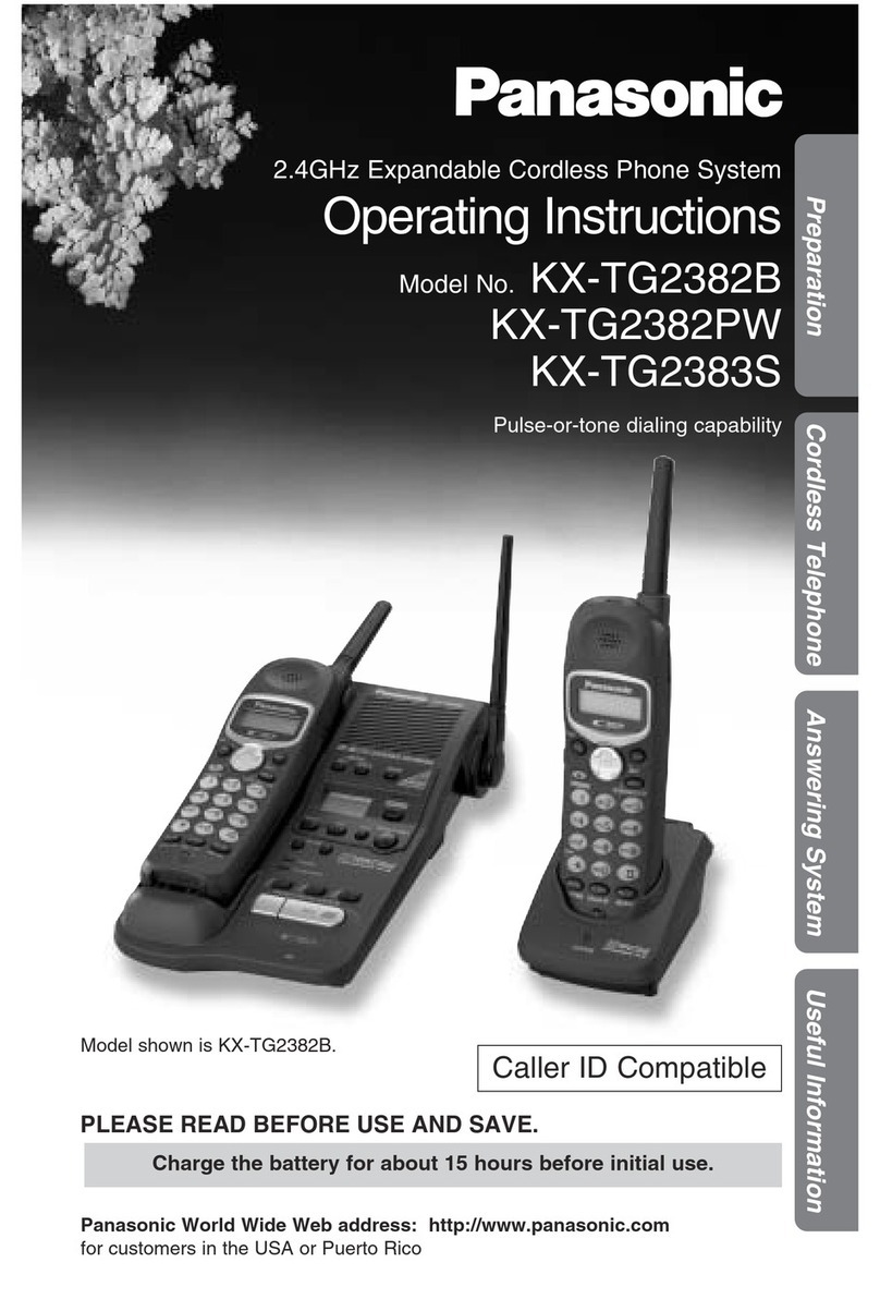 Panasonic KX TG2382PW User manual Panasonic KX TG2382PW User manual