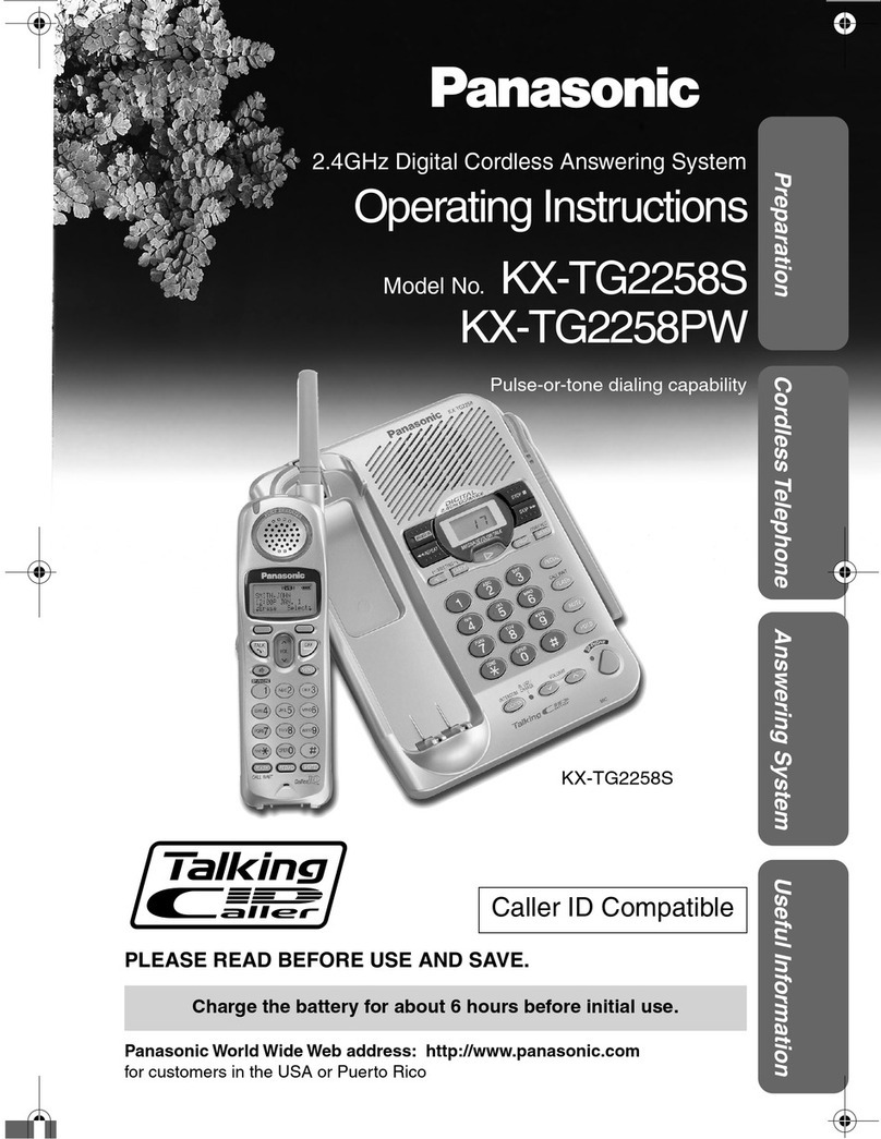 Panasonic KX TG2258PW operating instructions
