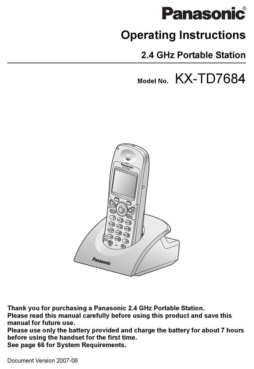 Panasonic KX-TD7684 - 2.4Ghz Wireless System Telephone operating instructions