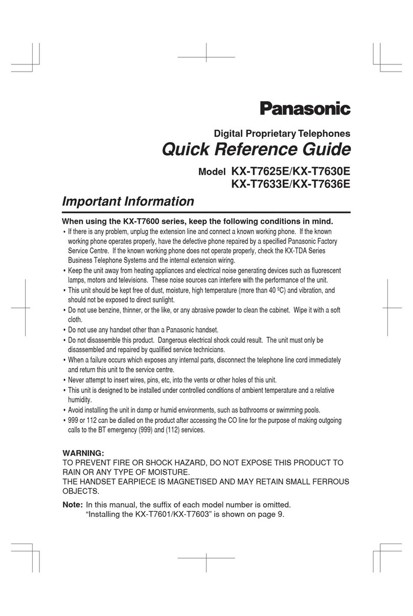 Panasonic KX-T7625E User manual