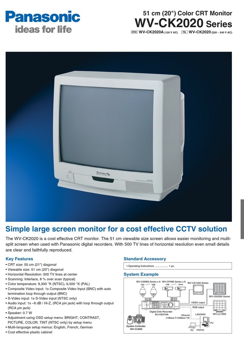Panasonic WVCK2020 - COLOR MONITOR User manual Panasonic WVCK2020 - COLOR MONITOR User manual