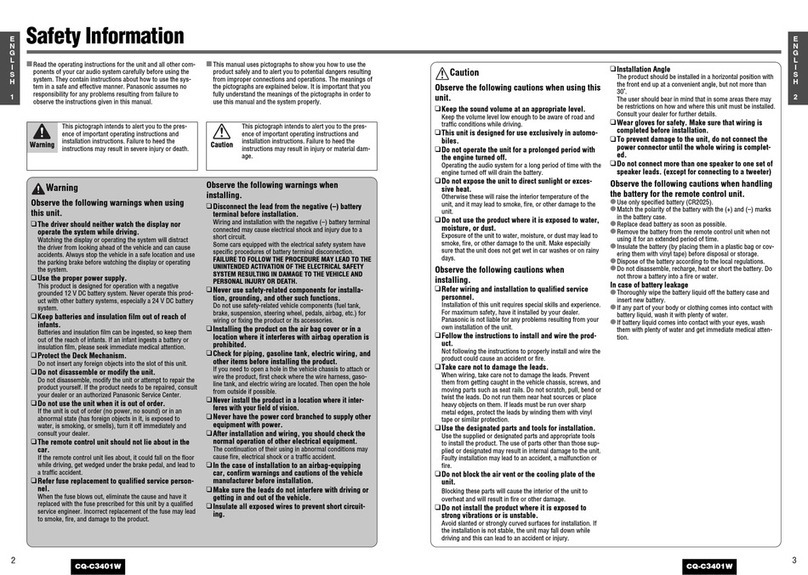 Panasonic CQ-C3401 operating instructions
