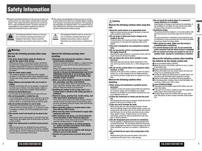 Panasonic C9801W operating instructions