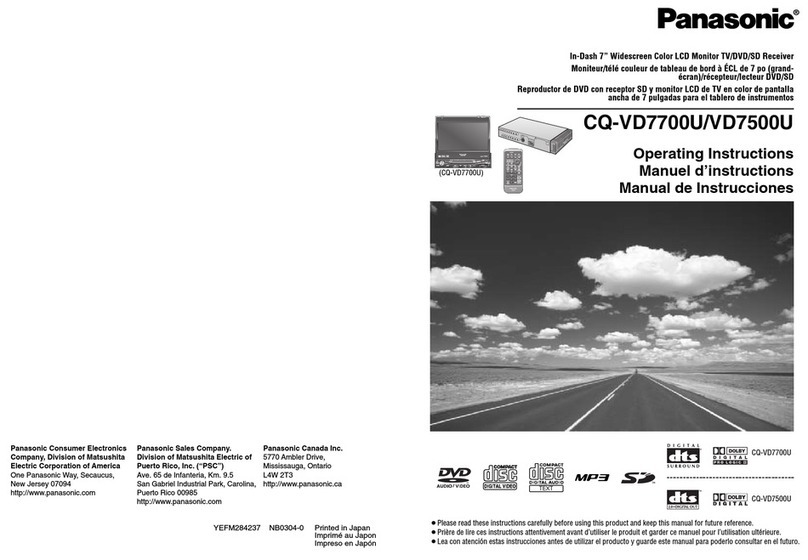 Panasonic CQVD7500U - CAR A/V DVD NAV operating instructions