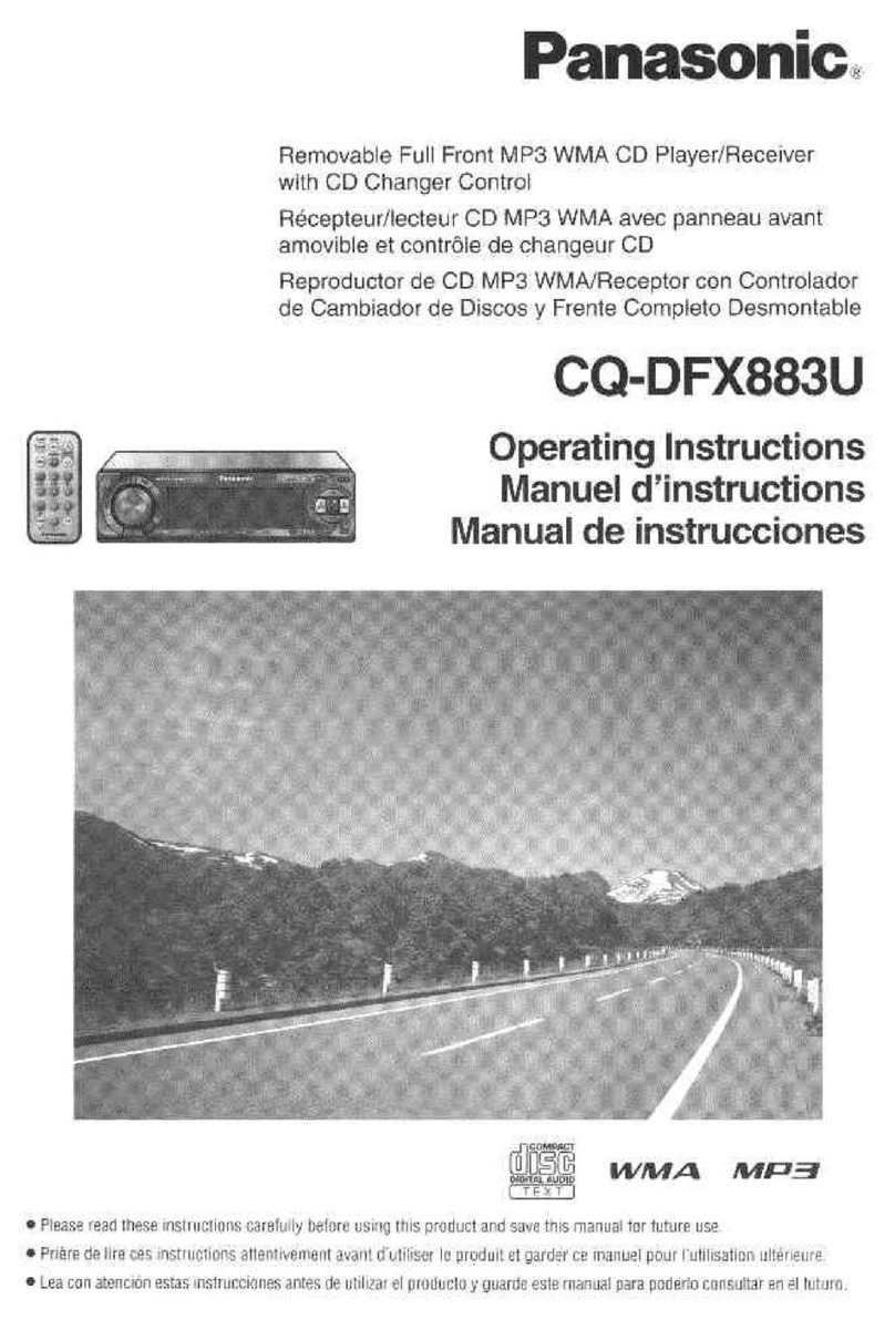 Panasonic CQDFX883U - AUTO RADIO/CD DECK operating instructions Panasonic CQDFX883U - AUTO RADIO/CD DECK operating instructions