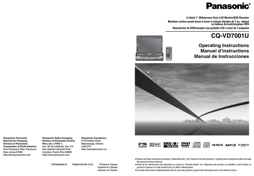 Panasonic CQVD7001U - CAR A/V DVD NAV User manual
