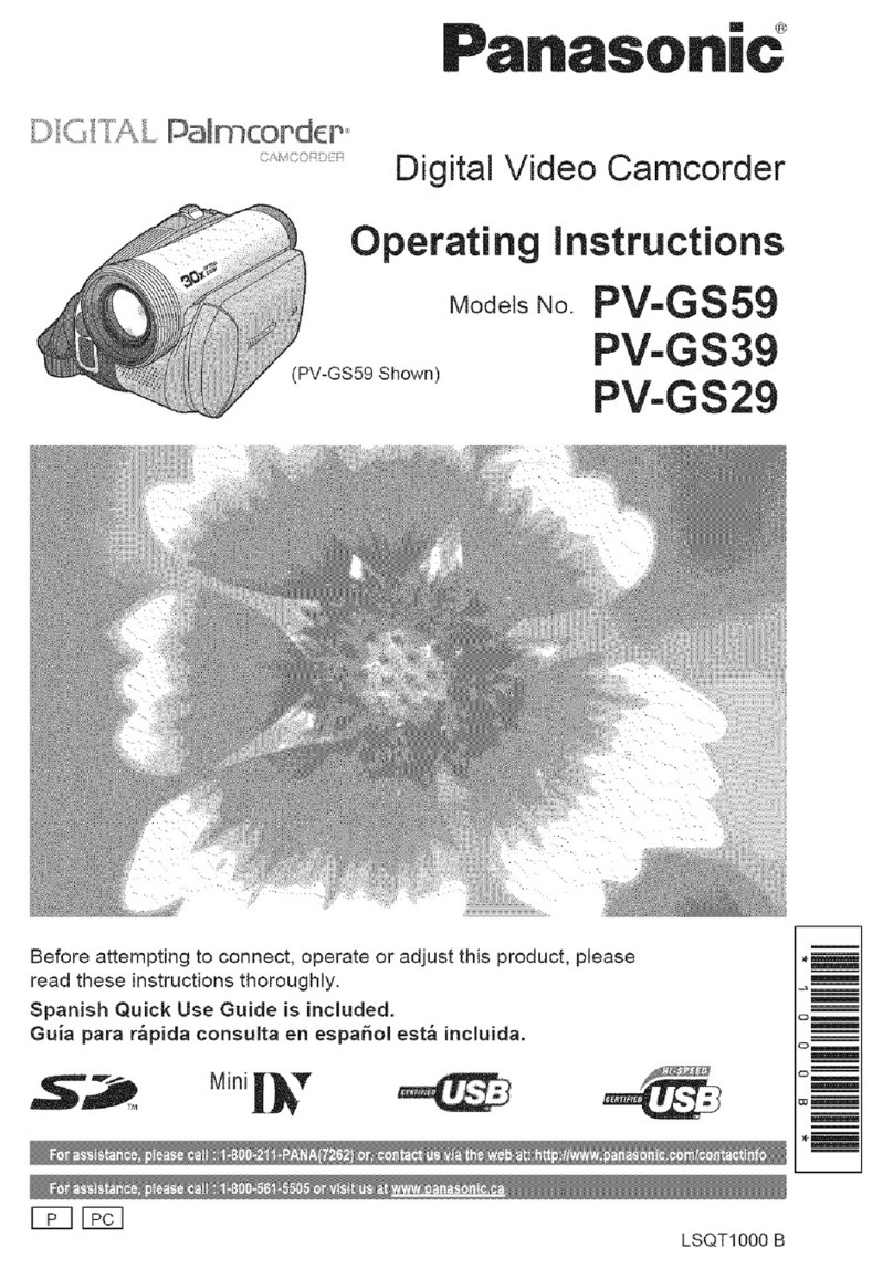 Panasonic DIGITAL Palmcorder PV-GS29 User manual