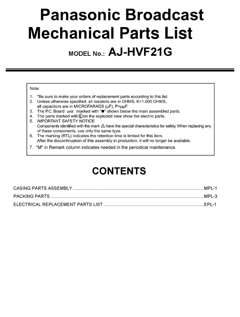 Panasonic AJHVF21G - HD EVF - MULTI-LANG parts list