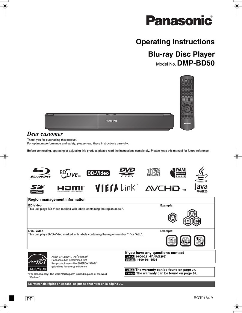 Panasonic DMP-BD50 User manual