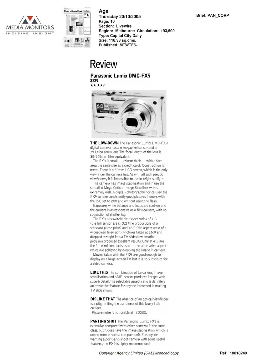 Panasonic Lumix DMC-FX9 User manual Panasonic Lumix DMC-FX9 User manual