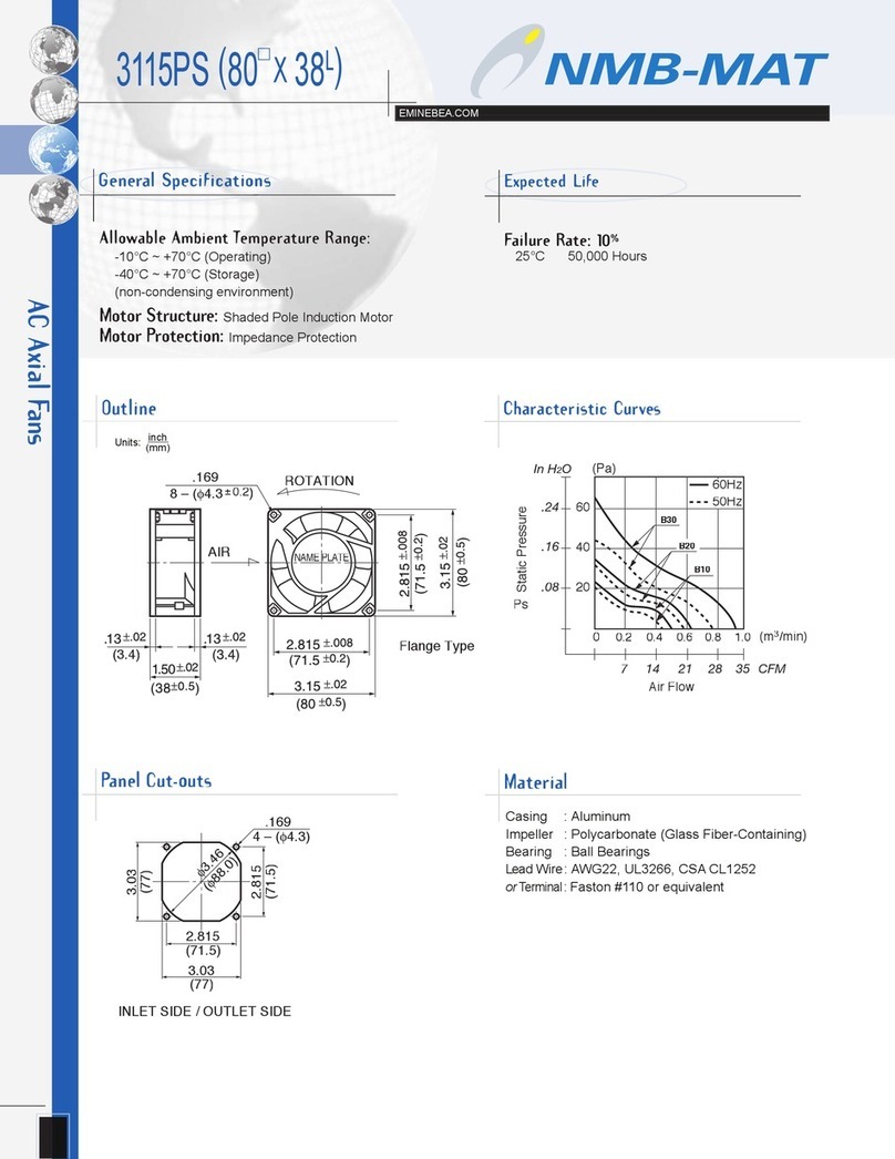 NMB-MAT 3115PS Specification sheet