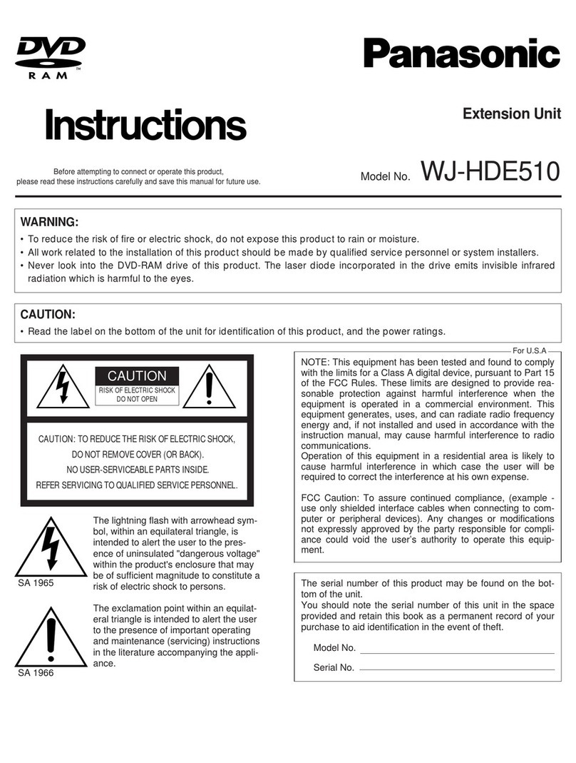 Panasonic WJHDE510 - EXTENTION BOARD instructions