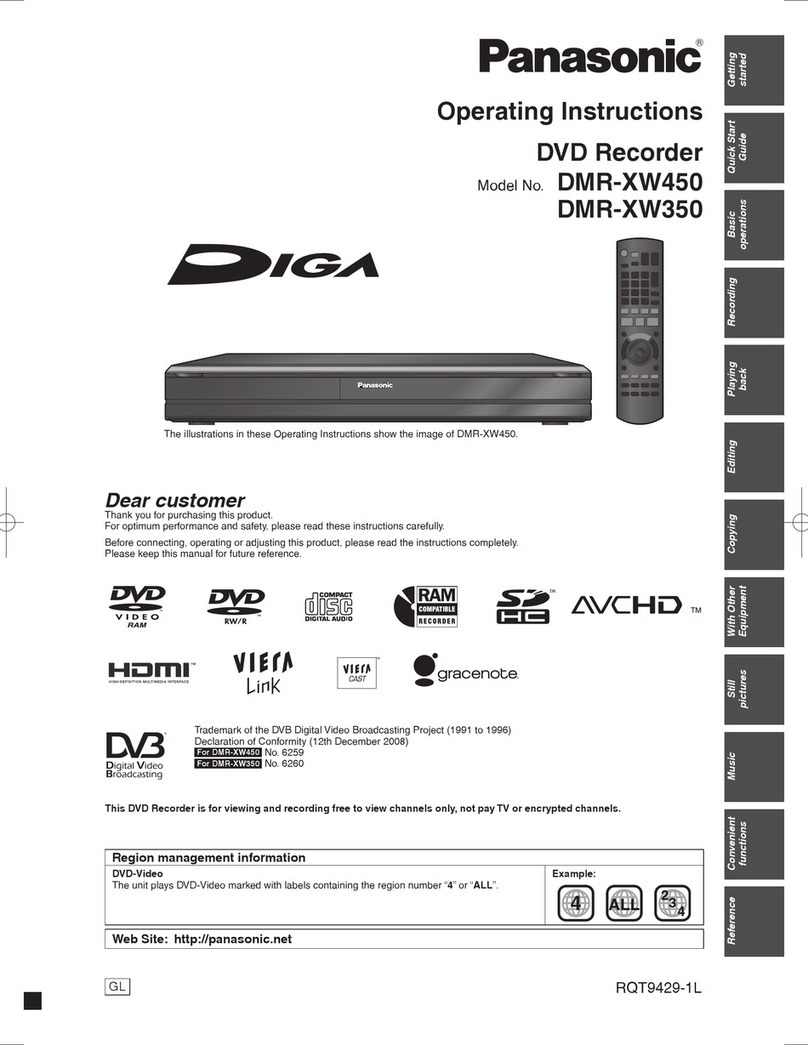 Panasonic Diga DMR-XW350 User manual