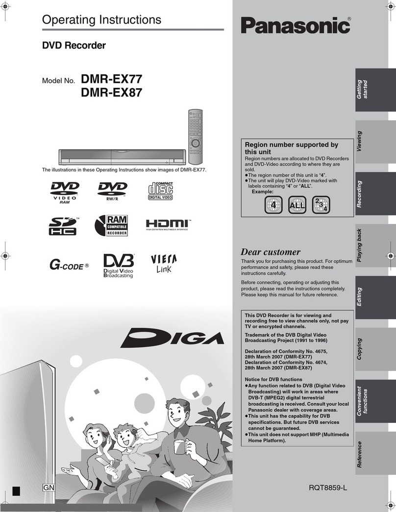 Panasonic Diga DMR-EX77 operating instructions
