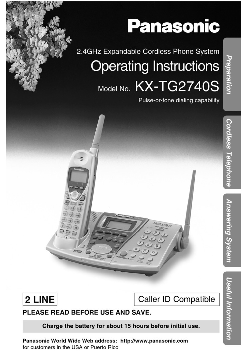 Panasonic KX-TG2740S - 2.4 GHz DSS Expandable Cordless... User manual