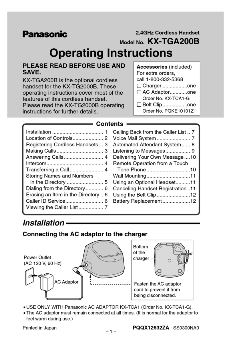 Panasonic KXTGA200B - 2.4 GHz DSS User manual
