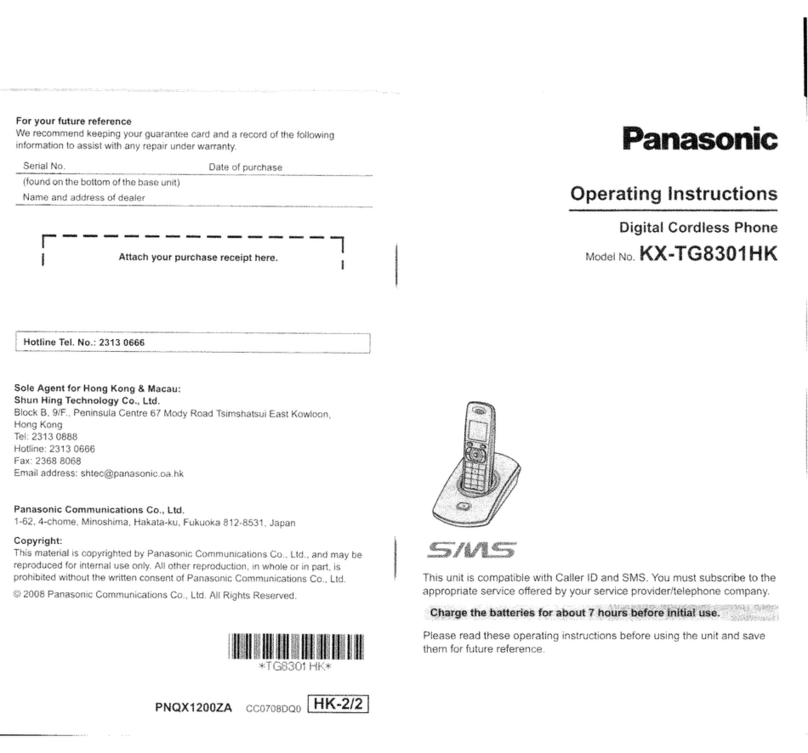 Panasonic KX-TG8301HK operating instructions