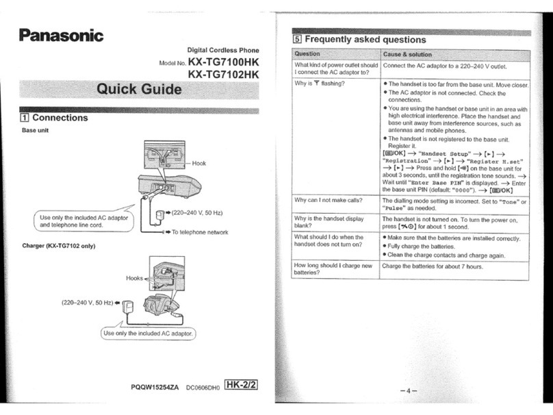 Panasonic KX-TG7102HK quick guide
