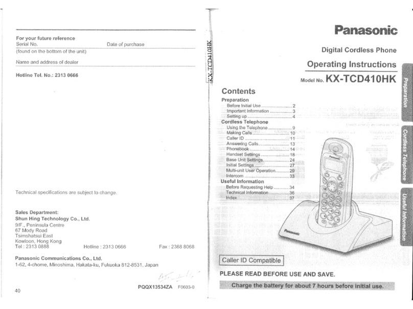 Panasonic KX-TCD410HK User manual