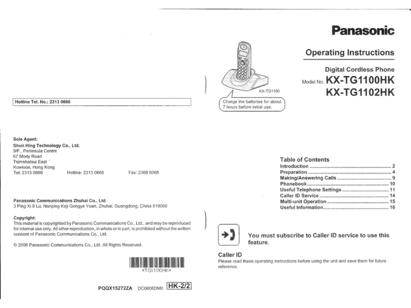Panasonic KX-TG1100HK User manual