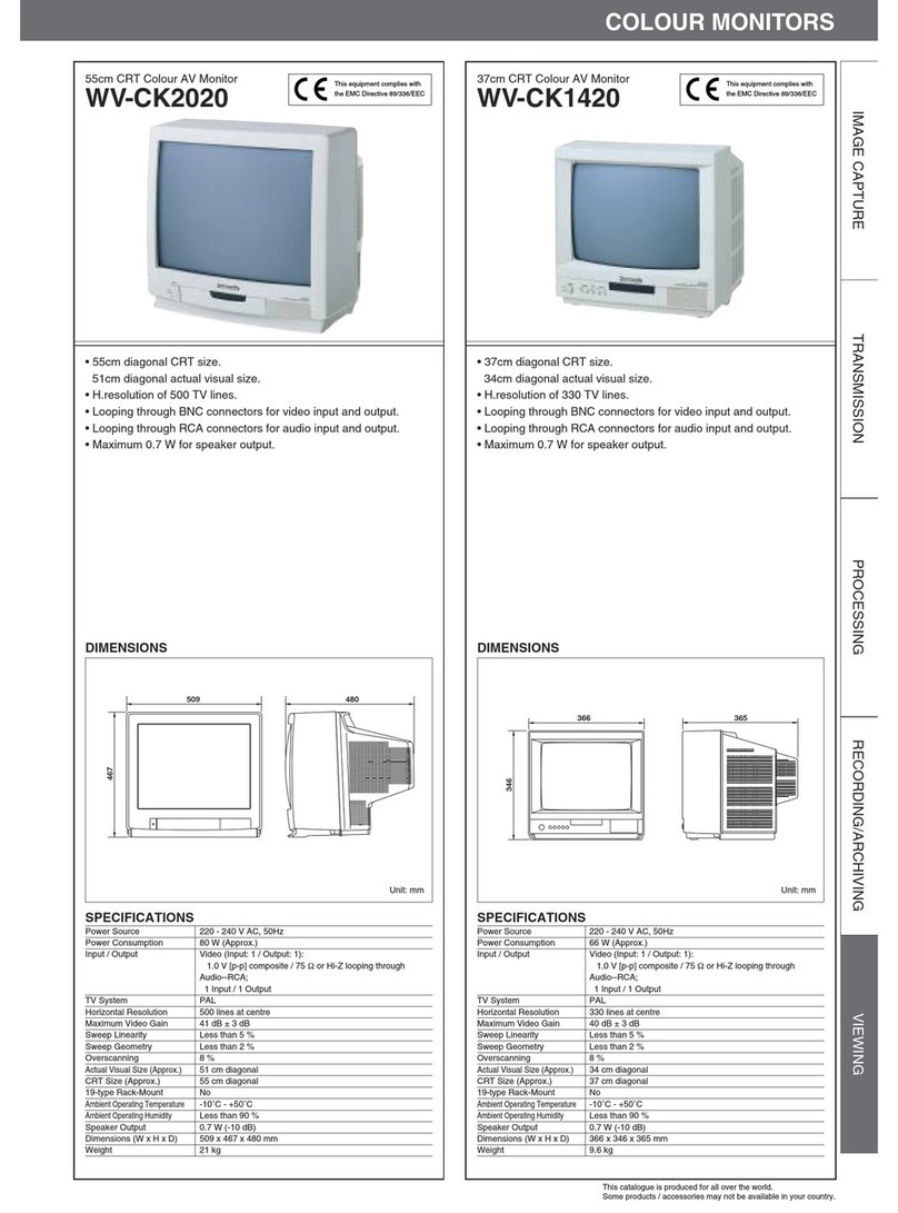 Panasonic WVCK1420 - COLOR MONITOR User manual