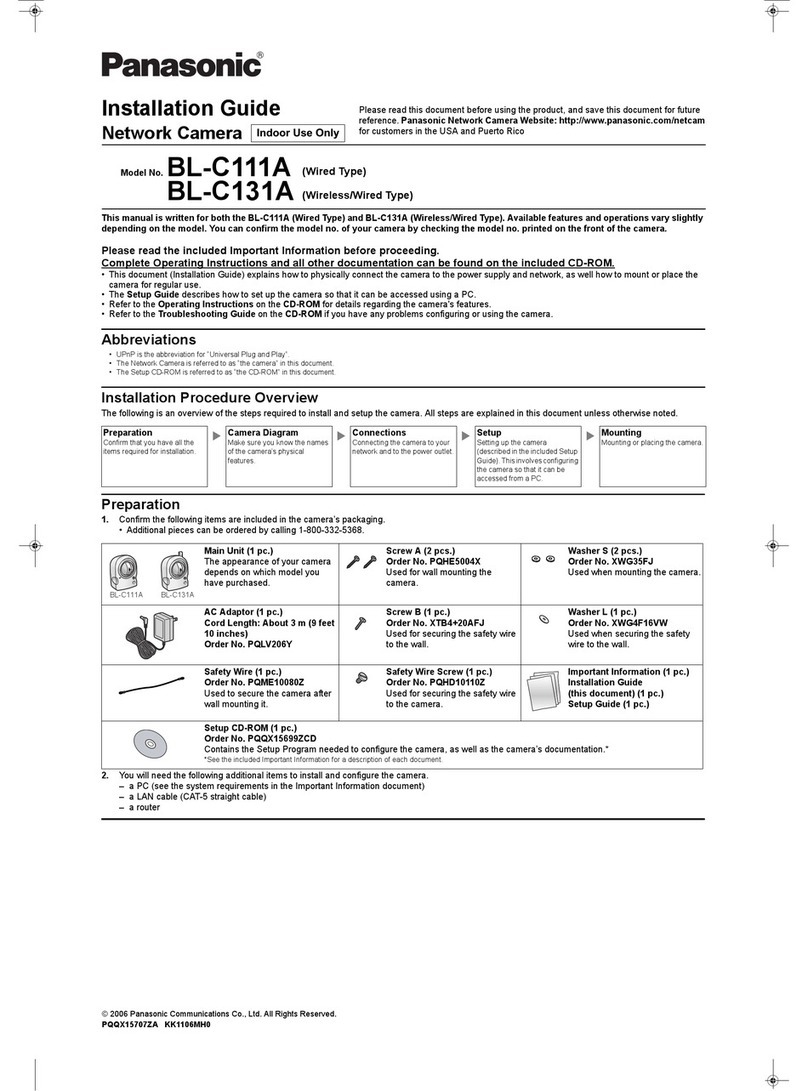 Panasonic BL-C111A - Network Camera - Pan User manual