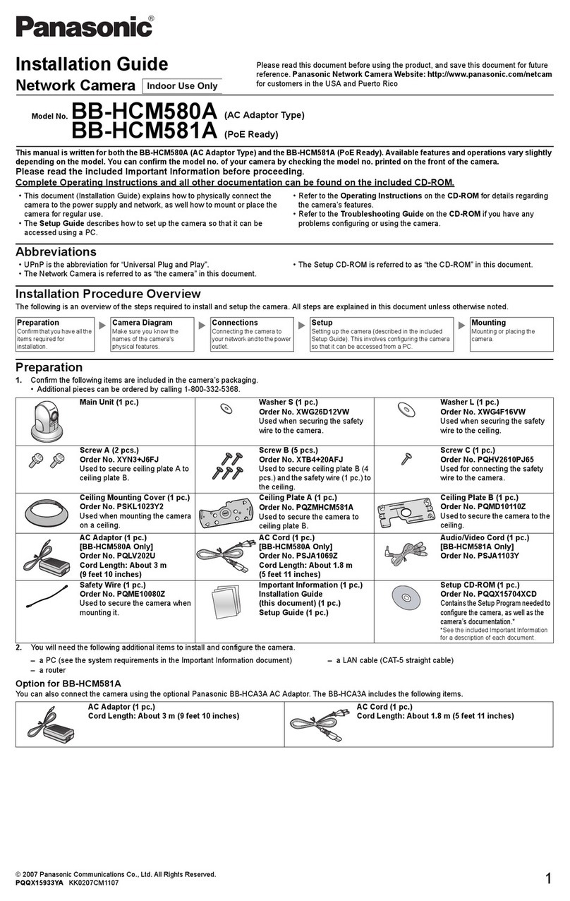 Panasonic BB-HCM581A - Network Camera Pan operating manual