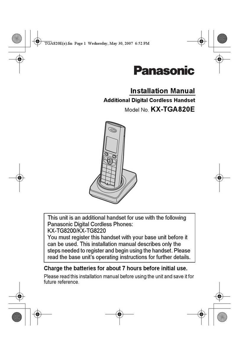 Panasonic KX-TGA820E installation manual