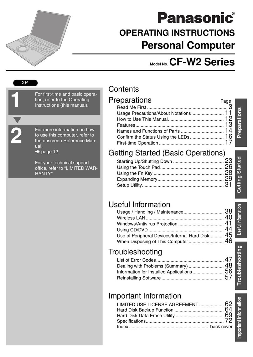 Panasonic CF-W2 Series XP User manual