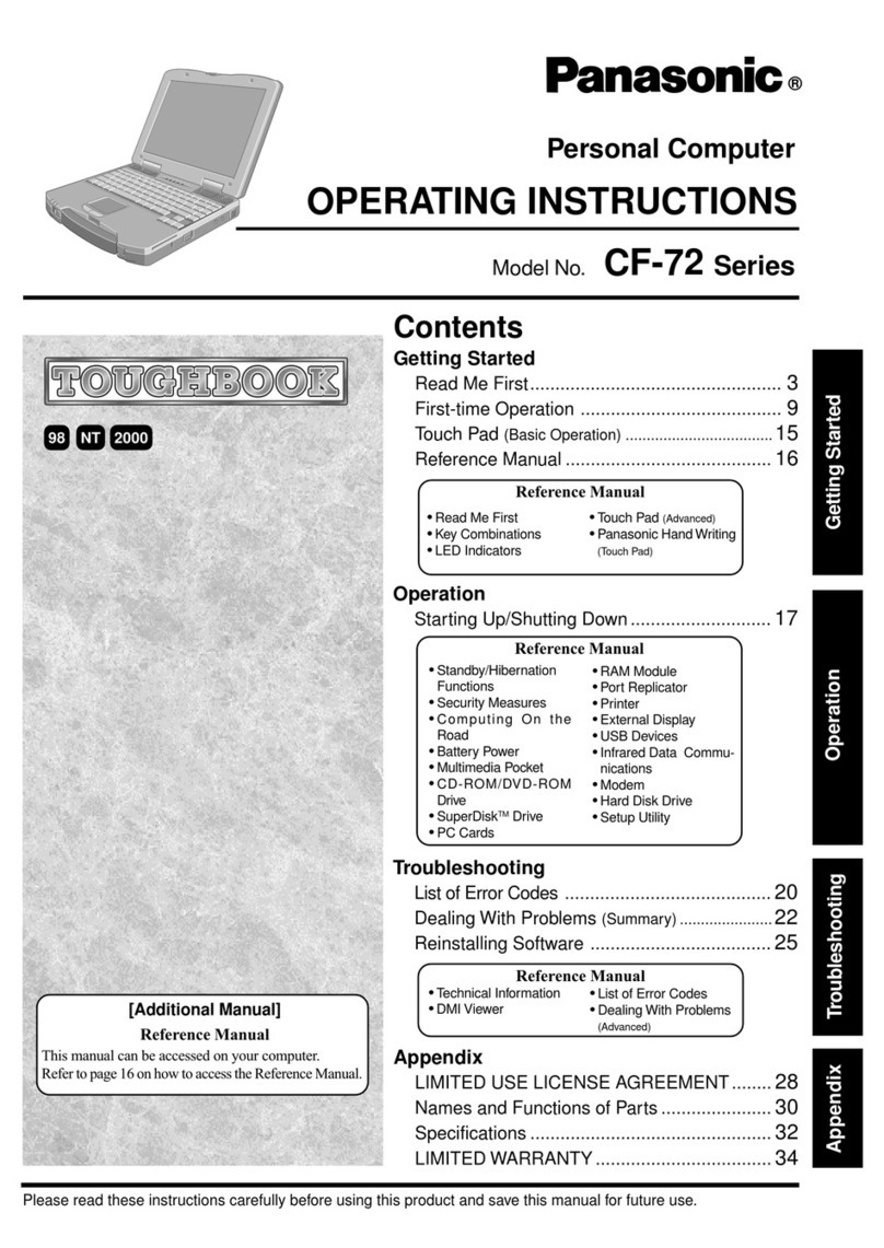 Panasonic CF-72 Series P User manual Panasonic CF-72 Series P User manual