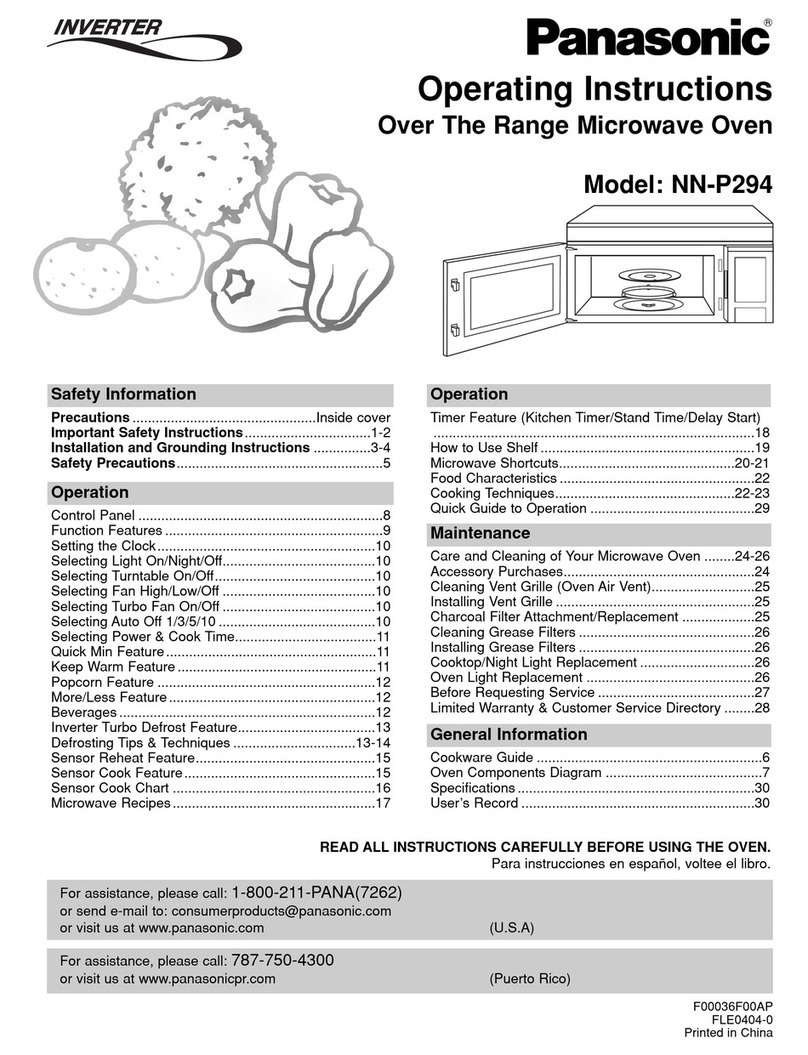 Panasonic Inverter NN-P294 User manual