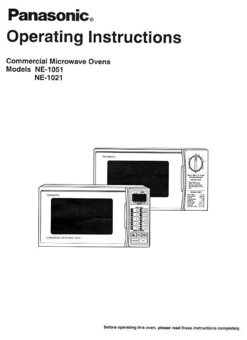 Panasonic NE1021 - COMMERCIAL MICROWAVE operating instructions