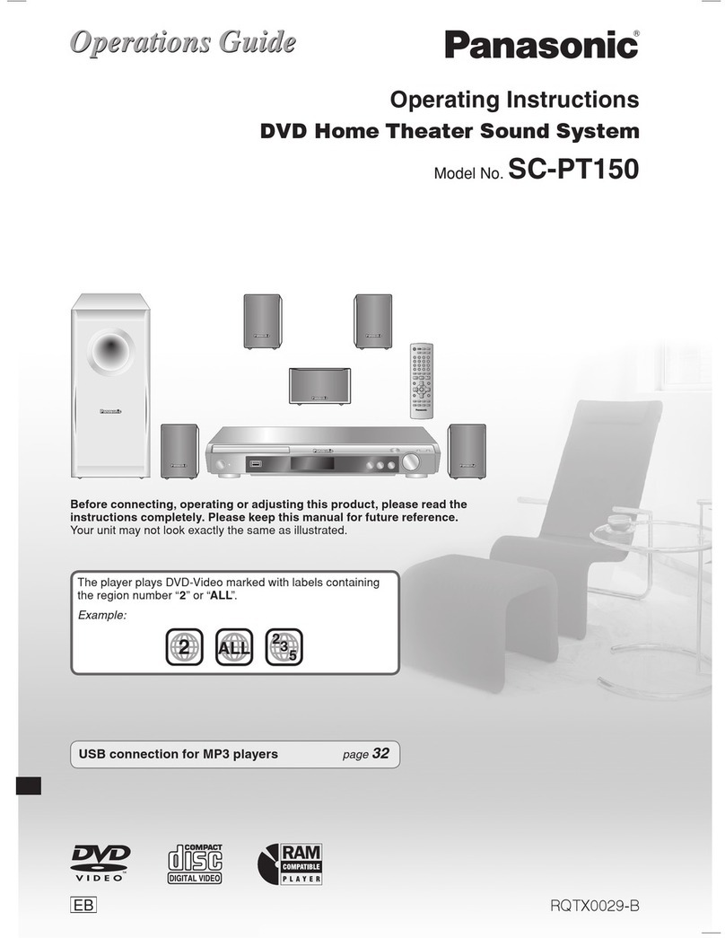 Panasonic sc-pt150 operating instructions